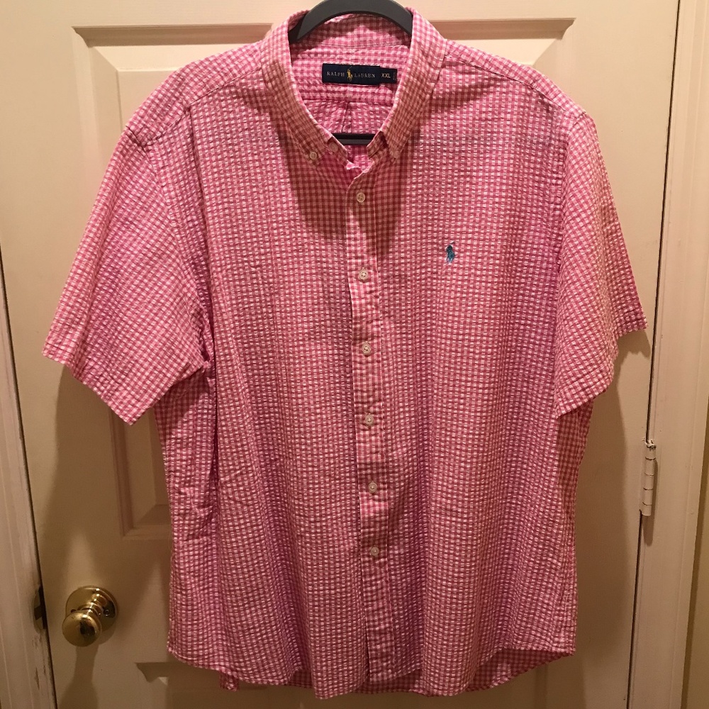 Ralph Lauren Pink & White Seersucker Short Sleeve